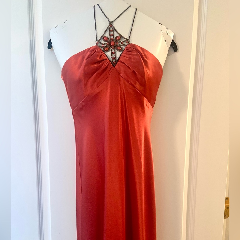 Cooper colored evening dress